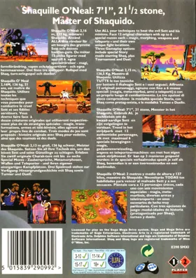 Shaq-Fu (USA, Europe) box cover back